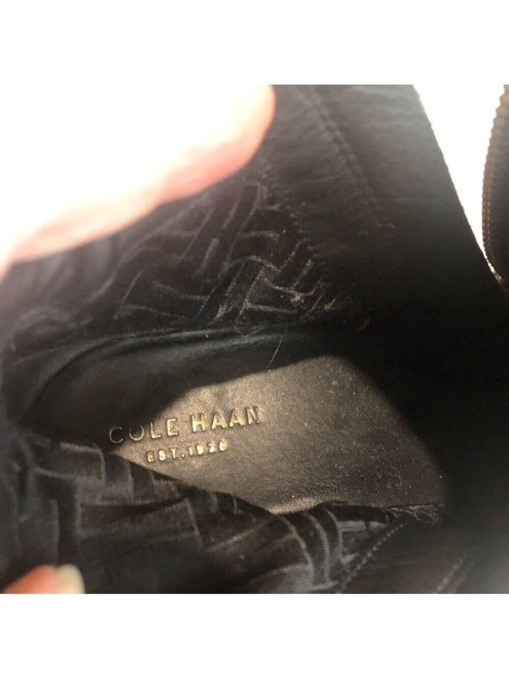Cole Haan Size 9 leather and animal hair black ankle bootie. - Picture 11 of 12